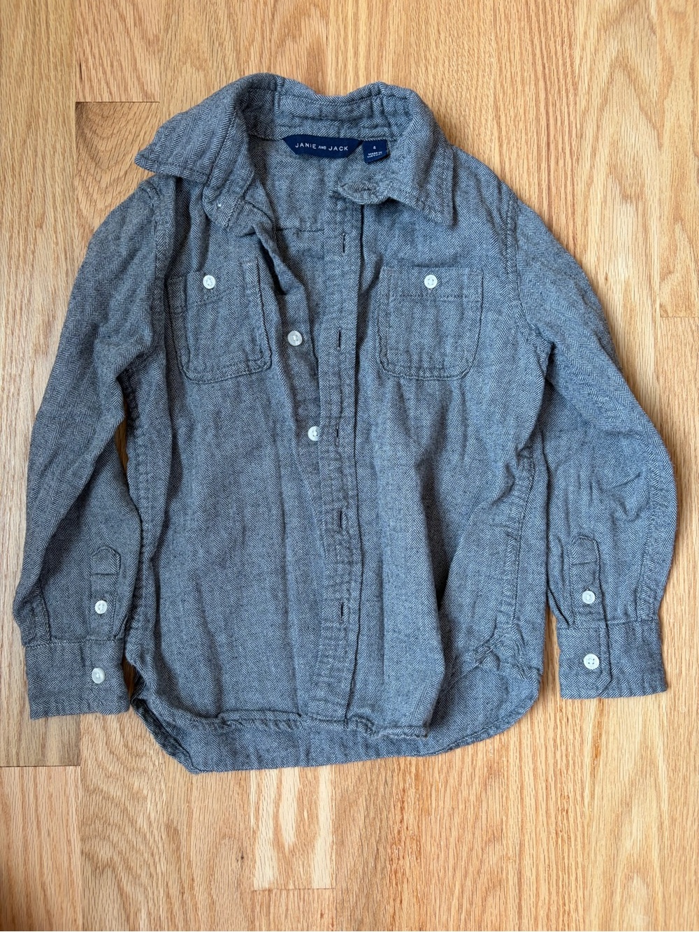 Janie and Jack Heather Gray Button-Down Shirt